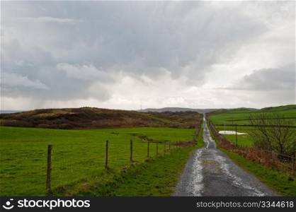 Rural road on the isle of Islay, Scotland
