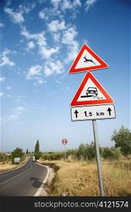 Rural Road Sign in Europe