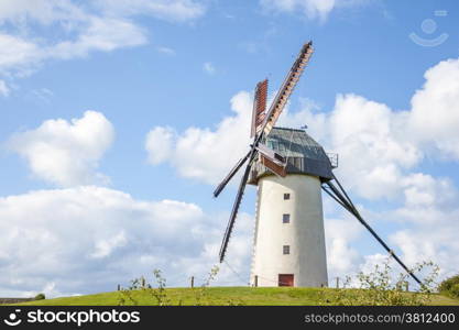 Rural Scene of Skerries Traditional Old Windmill