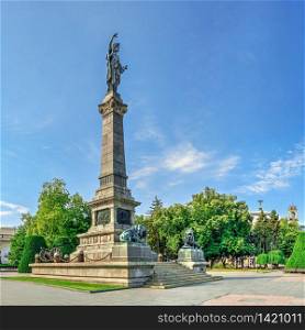 Ruse, Bulgaria - 07.26.2019. Freedom Monument in the city of Ruse, Bulgaria, on a sunny summer day. Freedom Monument in the city of Ruse, Bulgaria