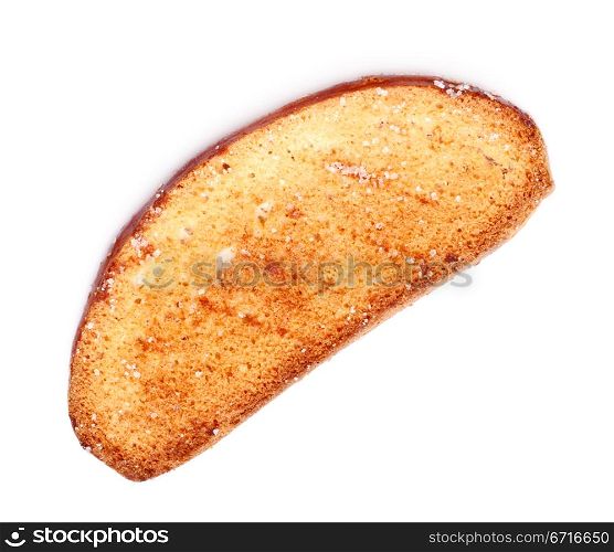 rusk in sugar side isolated on white