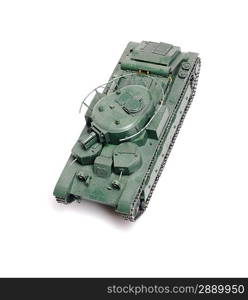 Russain vintage tank isolated on white