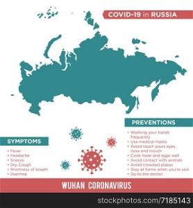 Russia Europe Country Map. Covid-29, Corona Virus Map Infographic Vector Template EPS 10.