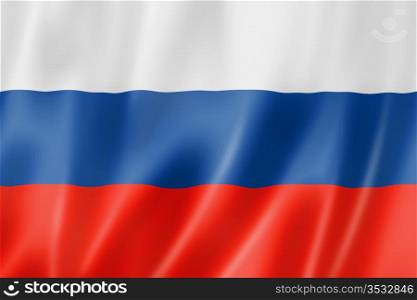 Russia flag, three dimensional render, satin texture. Russian flag