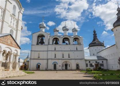 Russia June 30, 2020 the city of Rostov the Great, view of the Church of the Entry into Jerusalem, photo taken on a sunny summer day. view of the Church of the Entry into Jerusalem, photo taken on a sunny summer day