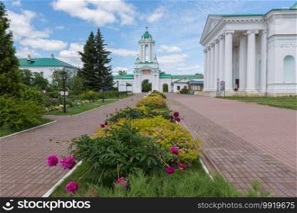 Russia June 30, 2020 the city of Rostov Veliky, view of the Spaso Yakovlevsky Monastery, photo was taken on a sunny summer day. Veliky, view of the Spaso Yakovlevsky Monastery, photo was taken on a sunny summer day