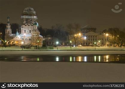 Russia, Moscow, Winter Night in country estate