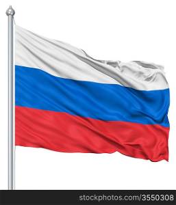 Russia national flag waving in the wind