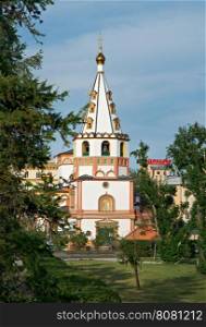 Russia, Siberia, Irkutsk city .Cathedral of the Epiphany, 1718 year of Foundation