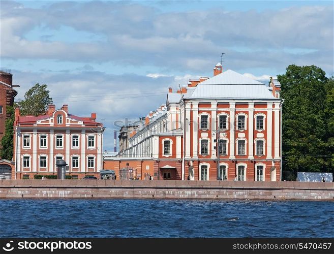 Russia. St. Petersburg. A building of the State University on Neva Embankment.