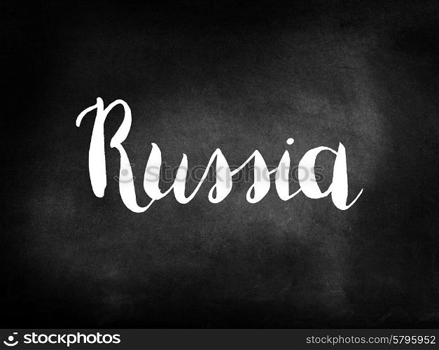 Russia written on a blackboard