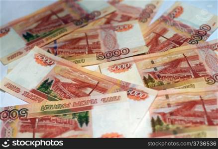 Russian banknotes as background