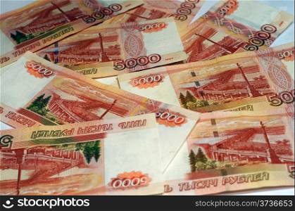 Russian banknotes as background