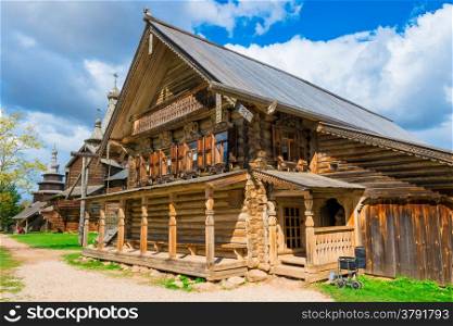 Russian beautiful medieval house in the village