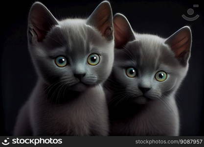  Russian blue cat.  Generative AI 