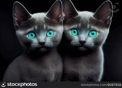  Russian blue cat.  Generative AI 