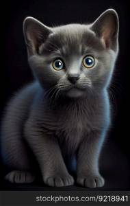  Russian blue cat.  Generative AI
