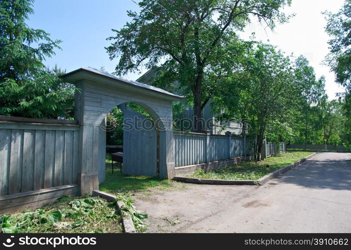 Russian carved frames of wooden houses .Vologda city, Russia