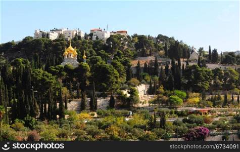 Russian Church of Saint Mary Magdalene on the Mount of Olives in Jerusalem