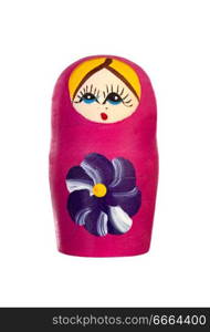 Russian doll babushka matrioska isolated on a white background