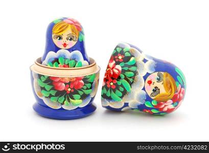 Russian dolls isolated on white background. Russian dolls