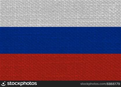 Russian Flag of Russia with fabric texture. the Russian national flag of Russia, Europe with fabric texture