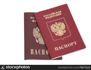 Russian Foriegn Passports isolated on white