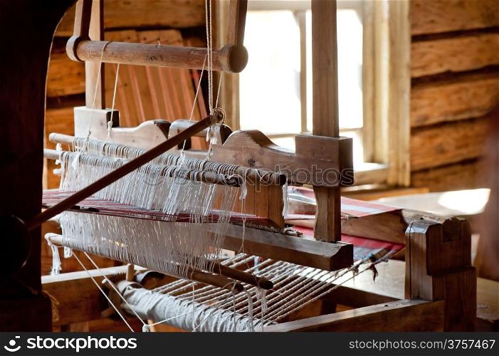 Russian loom in a village house