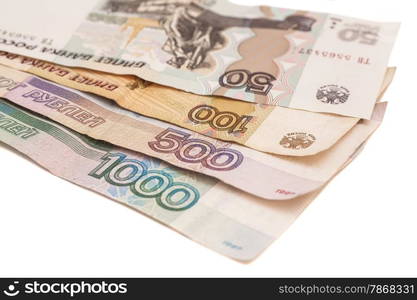 Russian monetary banknotes of different dignity