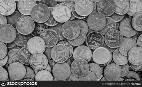 Russian money - coins rubles , background