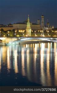 Russian Moscow Kremlin. bridge and Moscow river