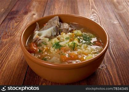 Russian national cabbage soup - stchi with beef.arm-style