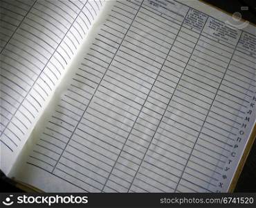 Russian notebook. Russian notebook with alphabetical index