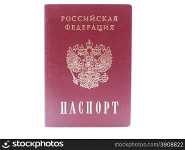 Russian passport on white background