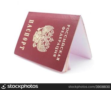 Russian passport on white background