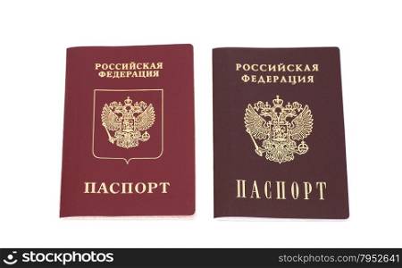 Russian Passports isolated on white