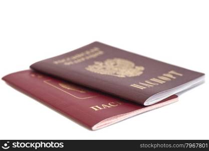 Russian Passports isolated on white