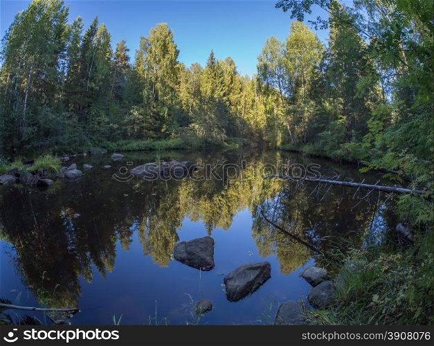 Russian river in summer