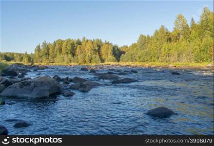 Russian river in summer