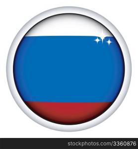 Russian sphere flag button, isolated vector on white