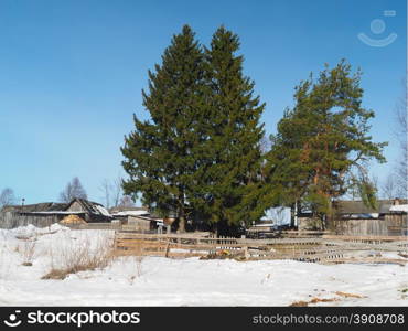 Russian village in winter