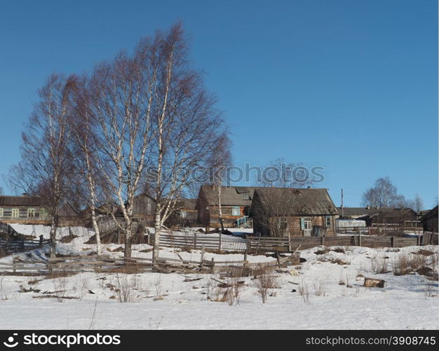 Russian village in winter