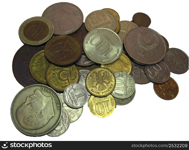 Russians coins from different times isolated