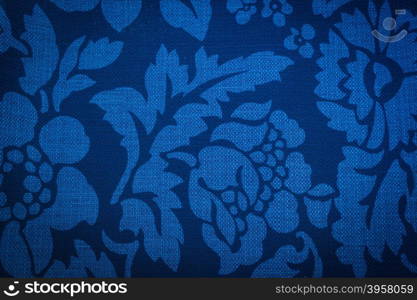 Rustic canvas fabric texture in blue color.