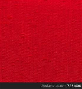 Rustic canvas fabric texture in red color. Square shape