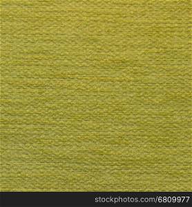 Rustic canvas fabric texture in yellow color. Square shape