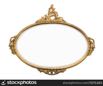 rustic vintage gold mirror isolated