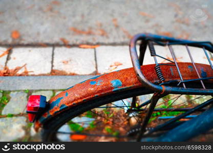 Rusty bike back wheel