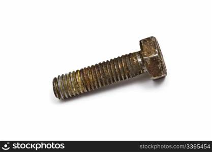 Rusty bolt isolated on white background