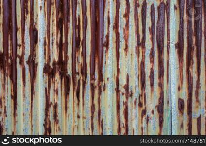 Rusty corrugated galvanized iron metal sheet texture background
